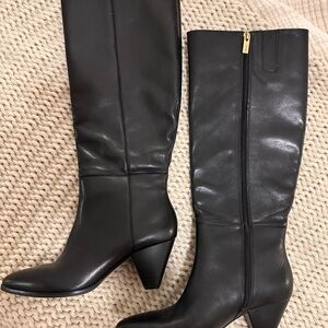 Vince Camuto x Dede Radd Black Leather Knee-High Boots